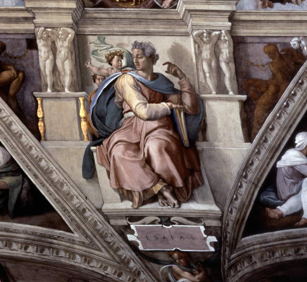 Detail of The Prophet Isaiah, Sistene Chapel Ceiling by Michelangelo Buonarroti