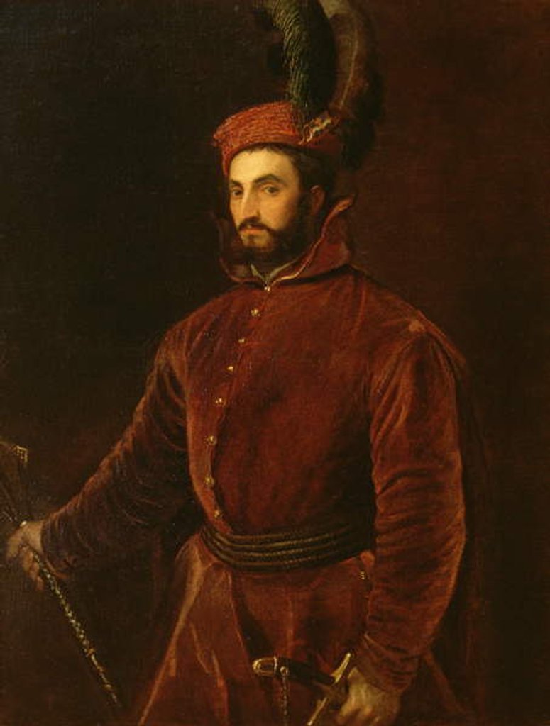 Detail of Portrait of Ippolito de' Medici by Titian