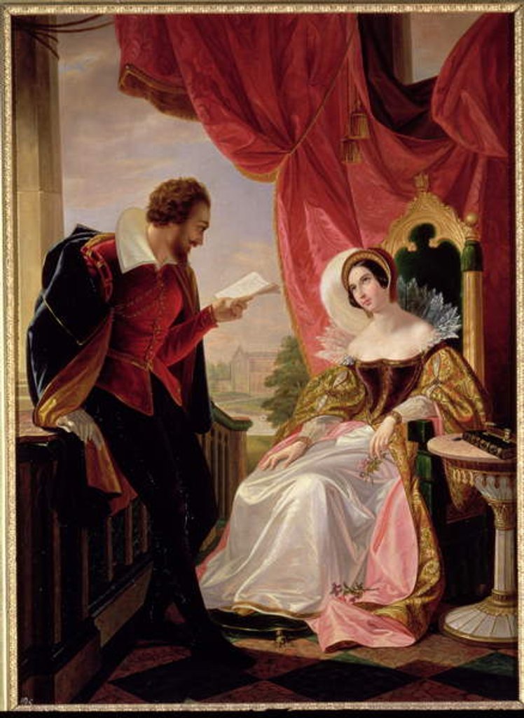 Detail of Torquato Tasso reading a poem to Leonora d'Este by Luigi Mussini