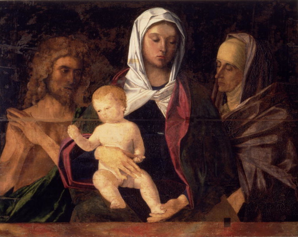 Detail of Madonna and Child with St. John the Baptist and St. Anne by Giovanni Bellini
