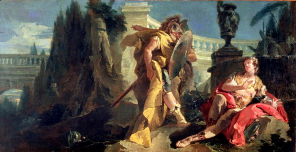 Detail of Rinaldo observed by Carlo and Ubaldo by Giovanni Battista Tiepolo