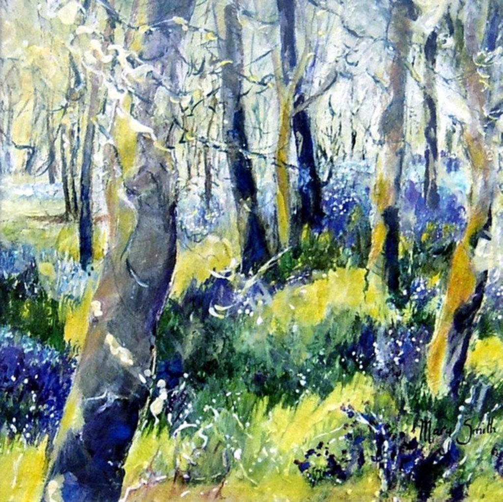 Detail of Bluebells and Yellow by Mary Smith