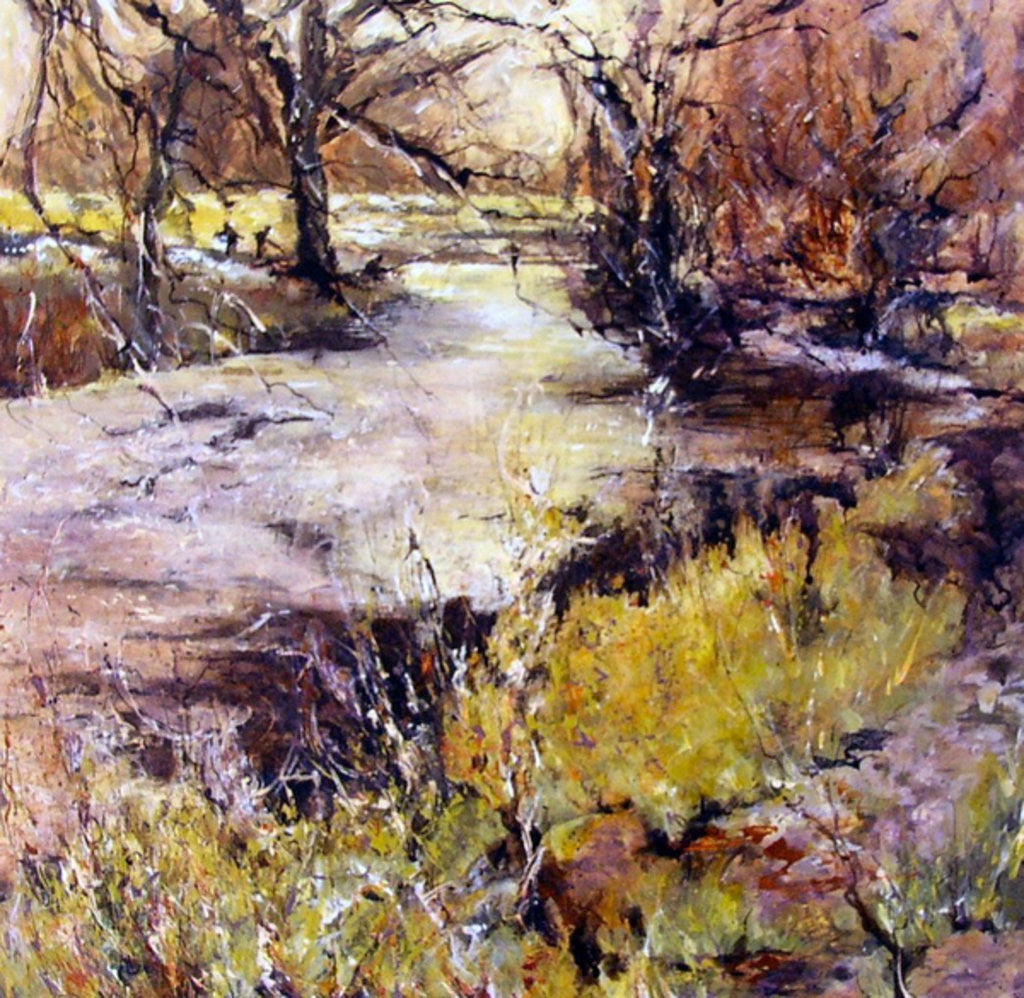 Detail of Fishing in Wolfscote dale by Mary Smith