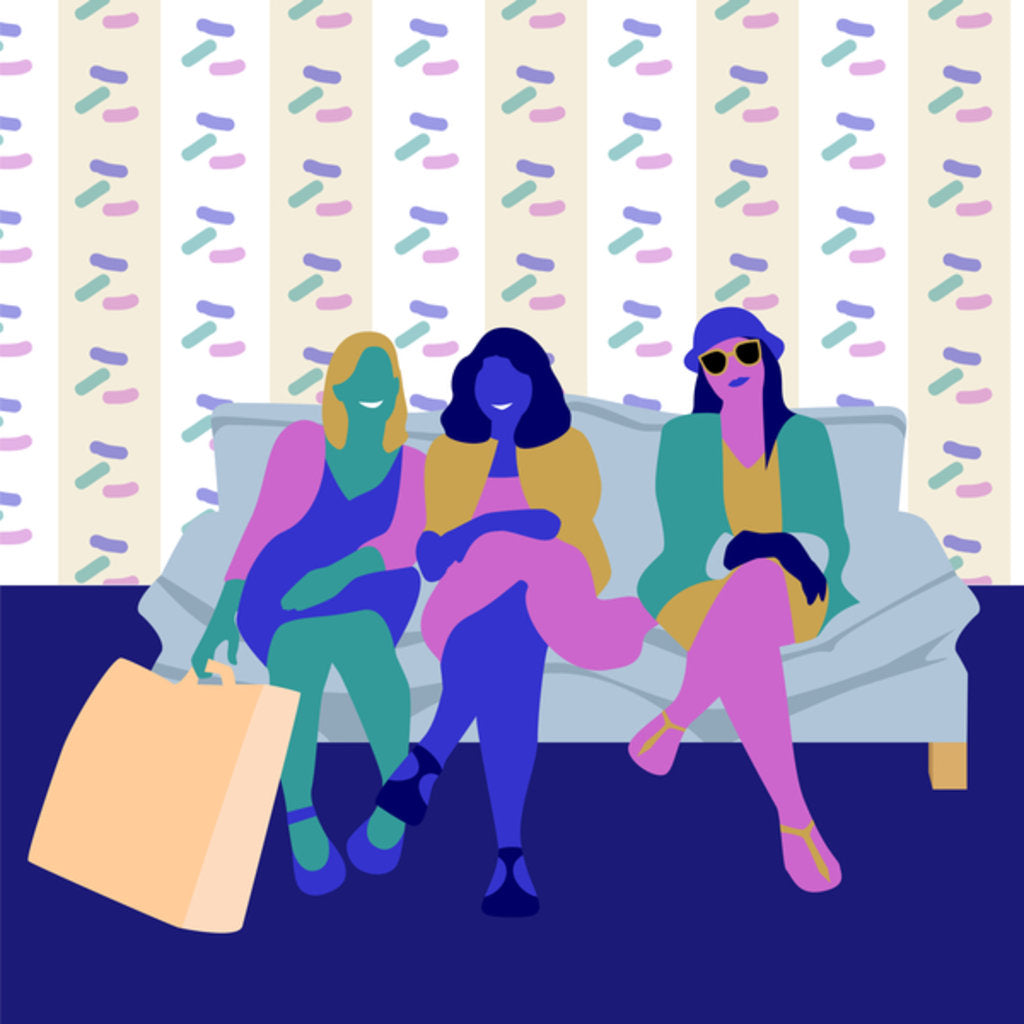 Detail of Happy Shoppers, 2017 by Claire Huntley