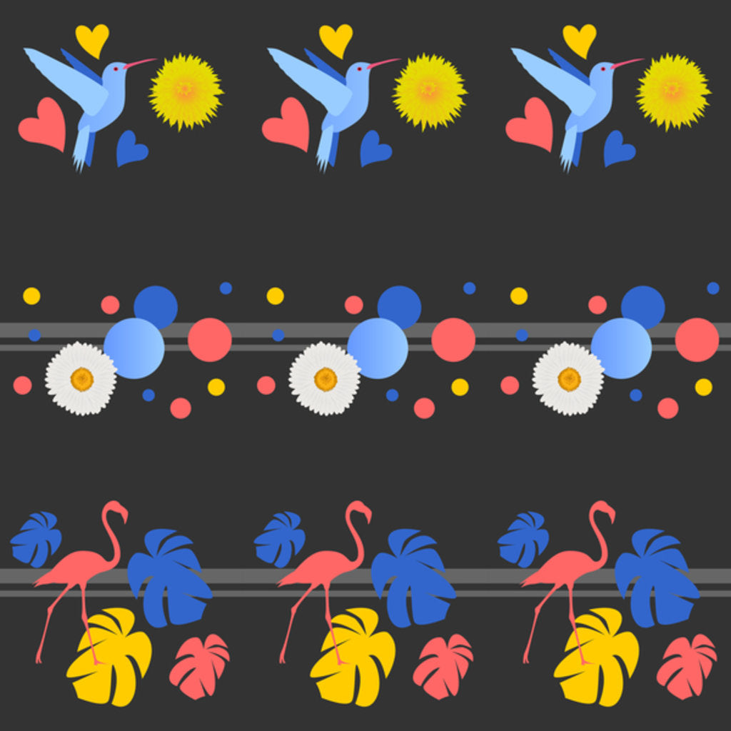 Detail of Birds, Flowers, Spots and Stripes, 2017 by Claire Huntley