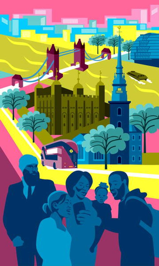 Detail of Historical Tower of London, 2018 by Claire Huntley