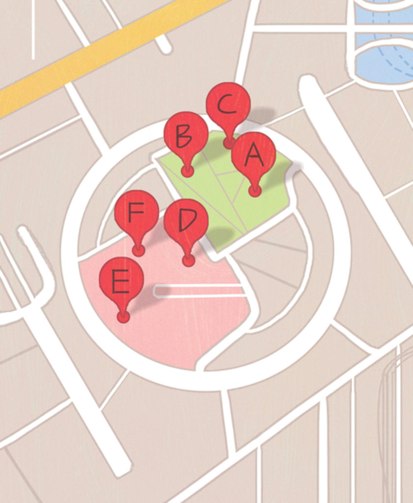 Detail of Restaurant map, 2014 by A.Richard Allen