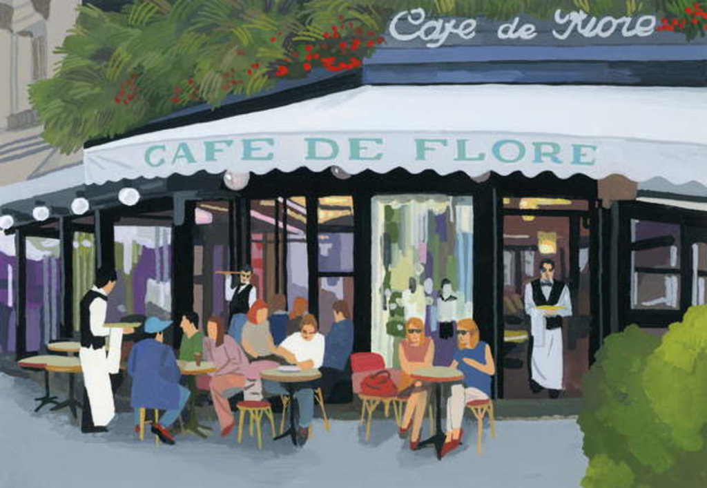Detail of Paris cafe and garcon and guests, 2015 by Hiroyuki Izutsu
