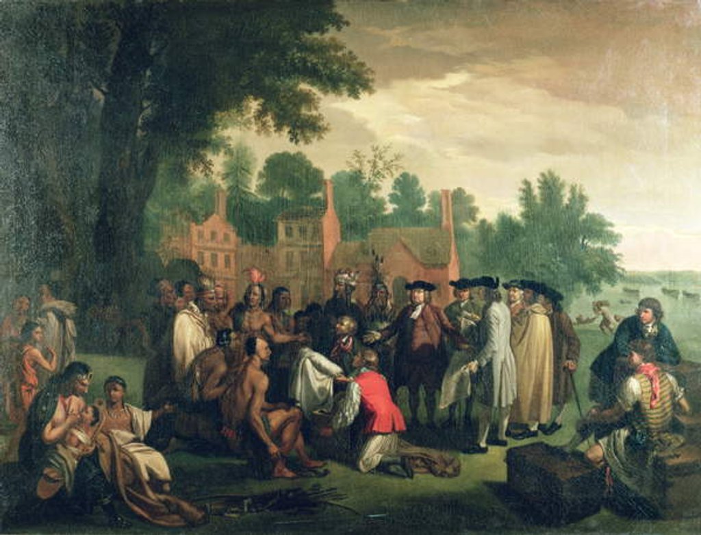 Detail of Penn's Treaty with the Indians by American School