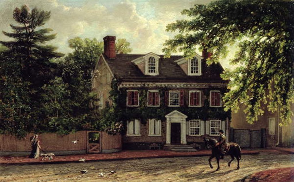 Detail of Washington's Residence in Germantown, c.1880 by Isaac Williams