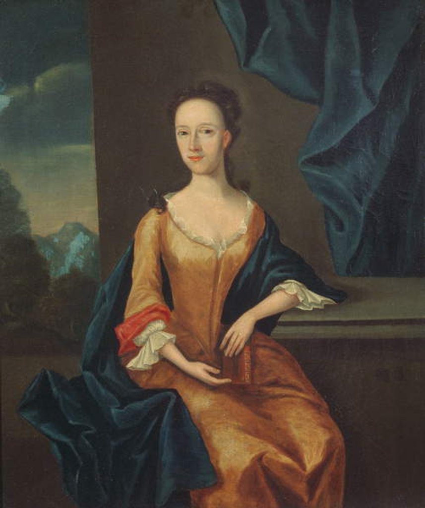Detail of Mrs Thomas Freame after an original thought to be by Sir Godfrey Kneller, c.1742 by John Hesselius