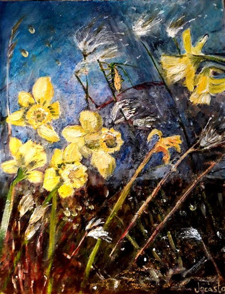 Detail of wild daffodils, 2018 by jocasta shakespeare