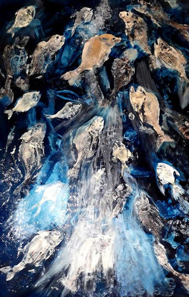 Detail of fish spawning, 2018 by jocasta shakespeare