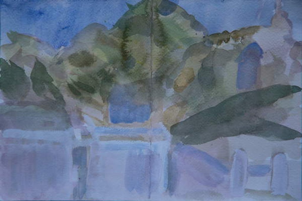 Detail of Greek mountain view by Cosima Duggal