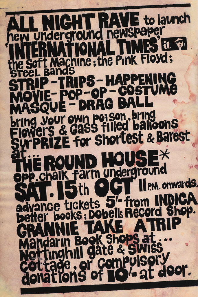 Detail of All Night Rave (Roundhouse's first gig which featured Pink Floyd) (1966) by Anonymous