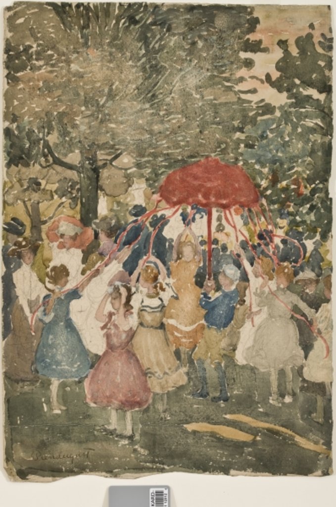 Detail of Maypole, 1902 by Maurice Brazil Prendergast