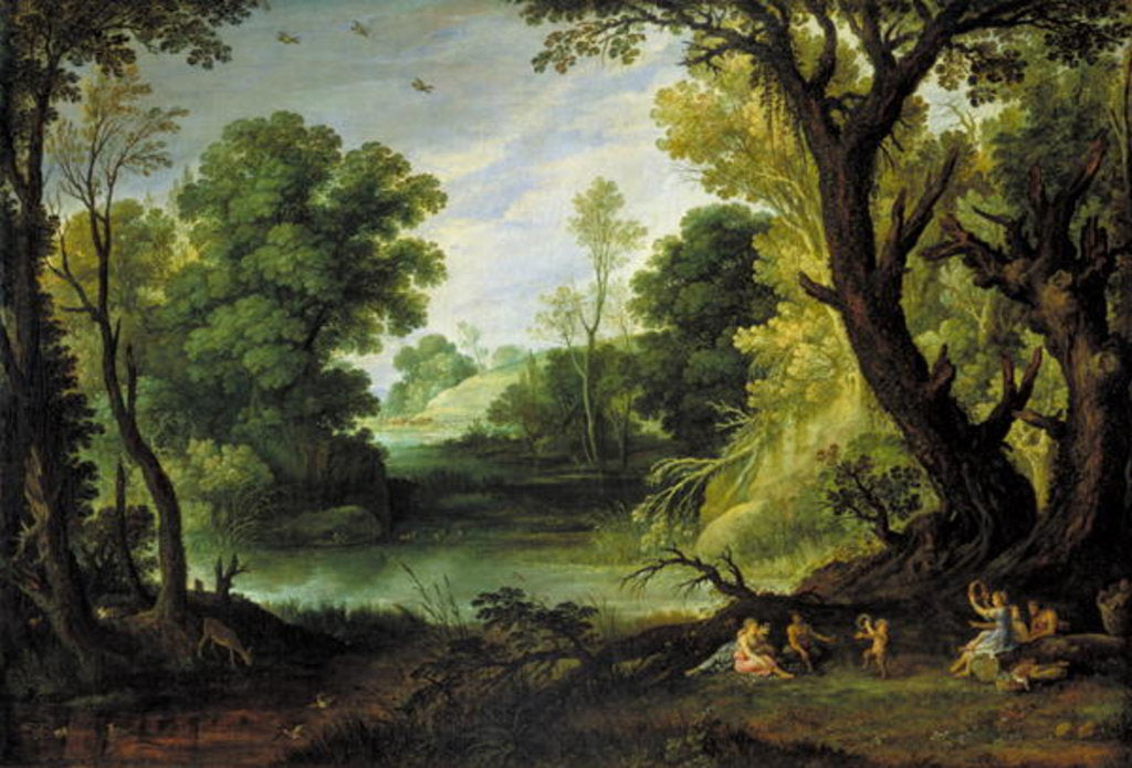 Detail of Landscape with Nymphs and Satyrs, 1623 by Paul Brill or Bril