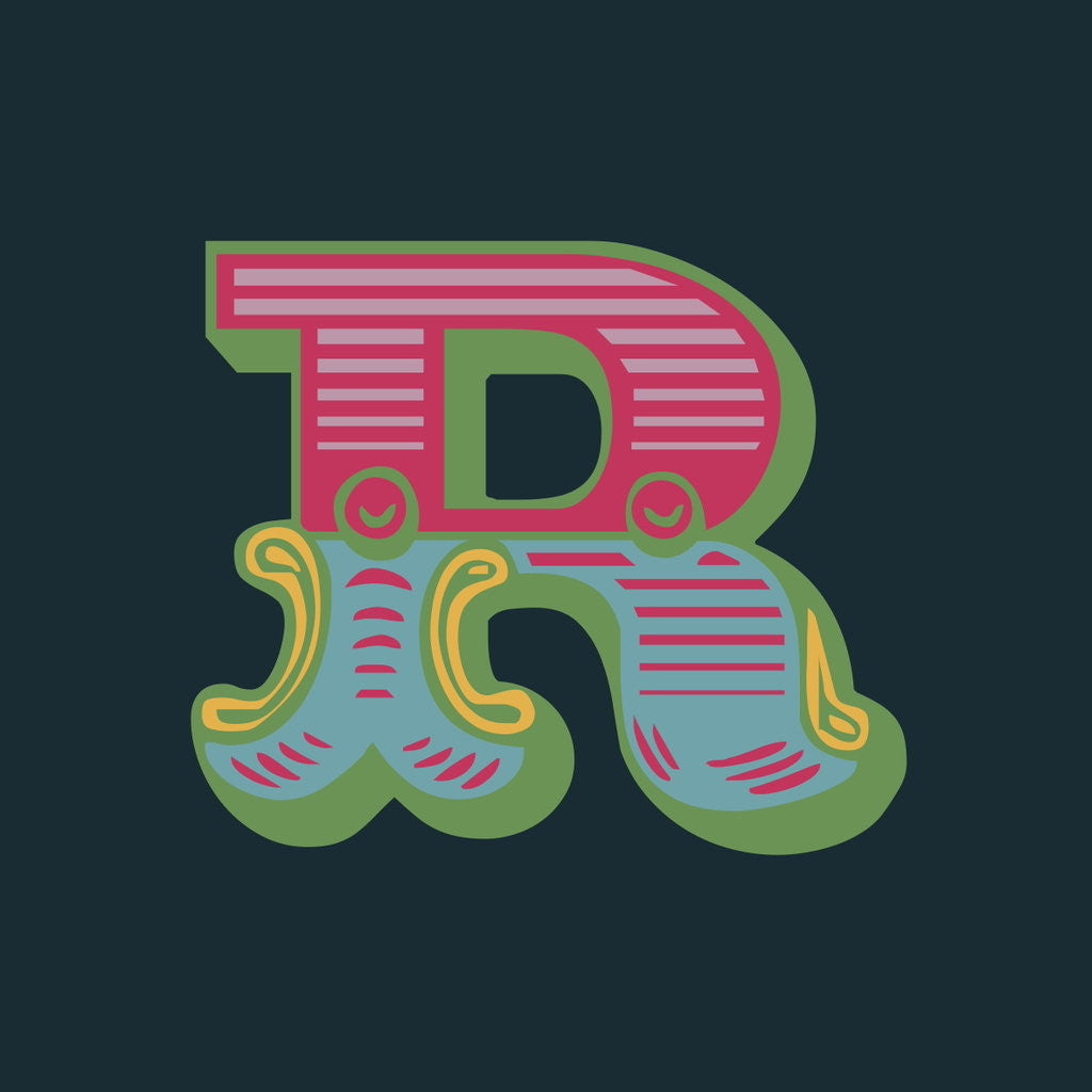 Letter R Dark Letter R (Dark background) posters & prints by Magnolia Box