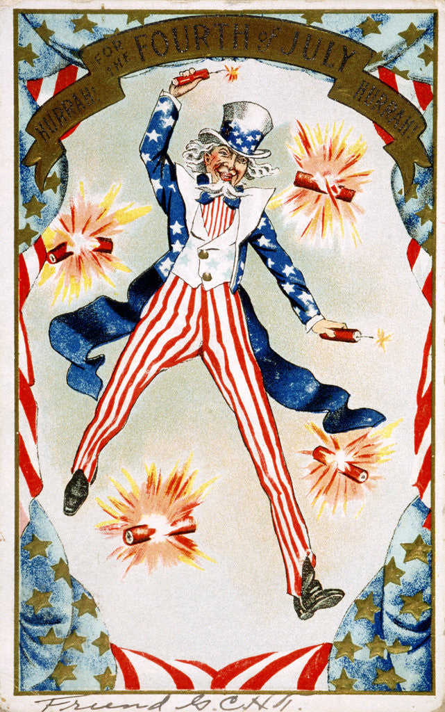 Detail of Hurrah for the Fouth of July! Hurray! Postcard by Anonymous