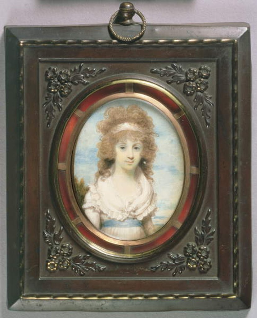 Detail of Portrait Miniature of Anna Maria Blunt, c.1795 by Henry Edridge