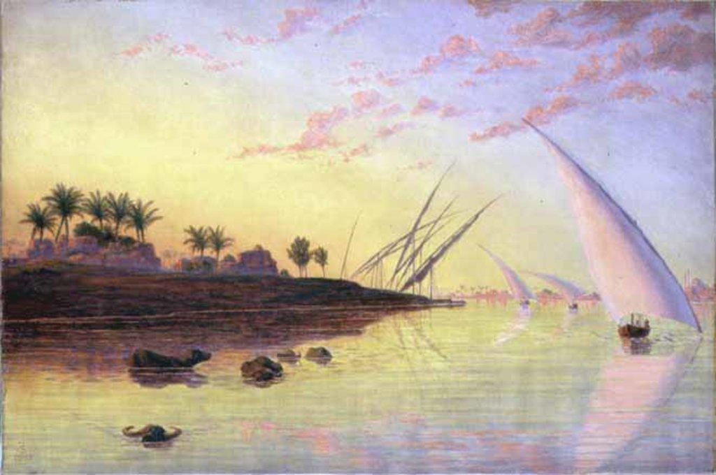 Detail of View on the Nile, 1855 by Thomas Seddon
