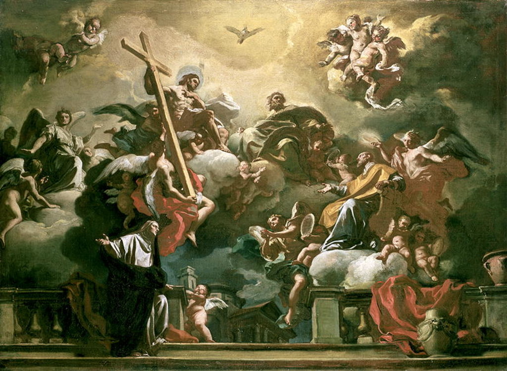Detail of Vision of the Trinity with SS. Philip Neri and Francesca Romana, 18th century by Francesco Solimena
