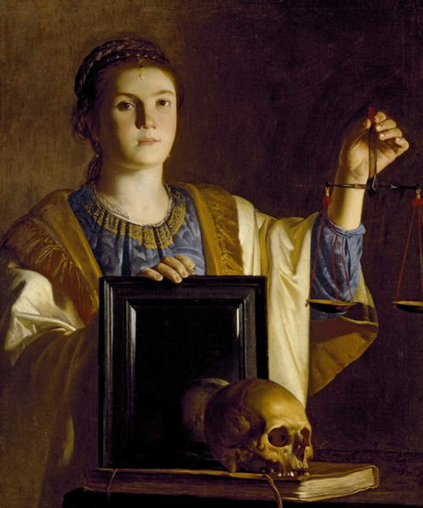 Detail of Truth presenting a Mirror to the Vanities of the World, c.1625 by Dutch School