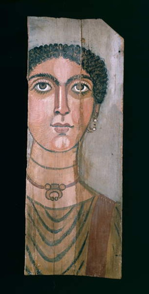 Detail of Mummy portrait, 90-110 AD by Roman Period Egyptian