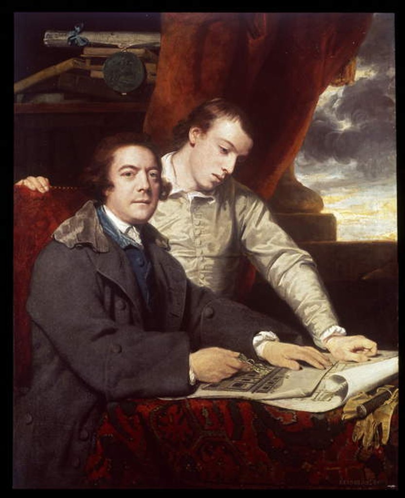 Detail of James Paine, Architect and his Son, James, 1764 by Joshua Reynolds