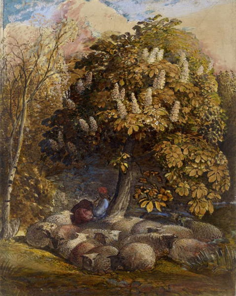 Detail of Pastoral with a Horse Chestnut Tree, c.1830-31 by Samuel Palmer
