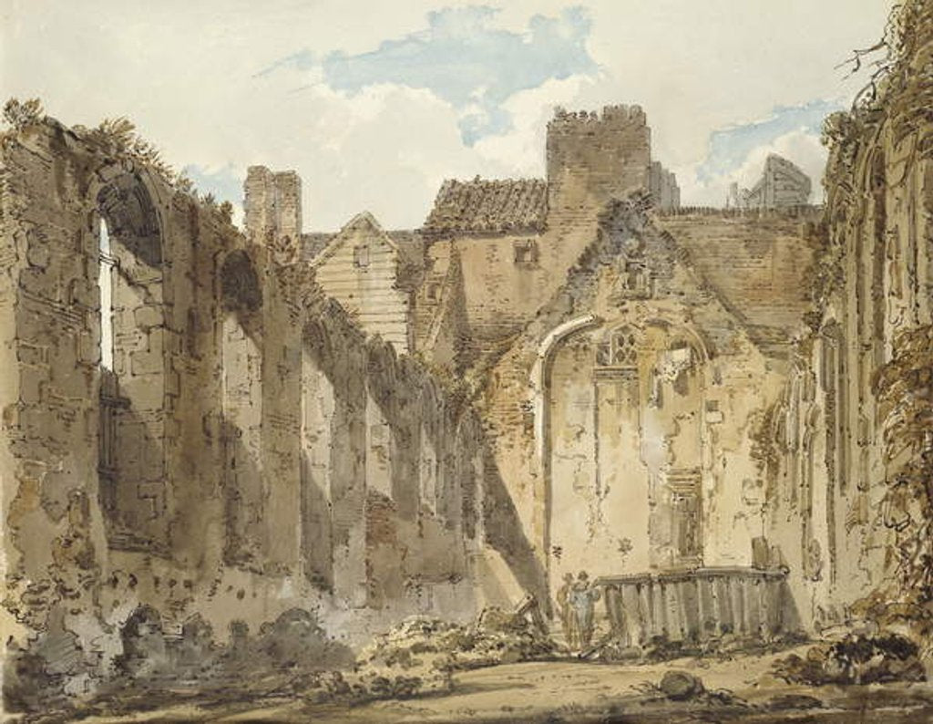 Detail of The Ruins of the Chapel in the Savoy Palace, London, c.1795-96 by Thomas Girtin
