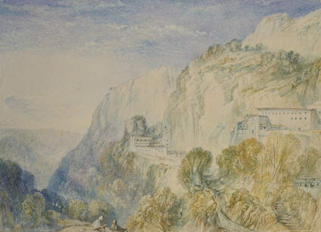 Detail of Mount Lebanon and the Convent of St Antonio, c.1832-34 by Joseph Mallord William Turner