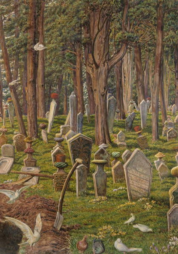 Detail of The Sleeping City: the Cemetery of Pera, Constantinople, 1856 - 1888 by William Holman Hunt