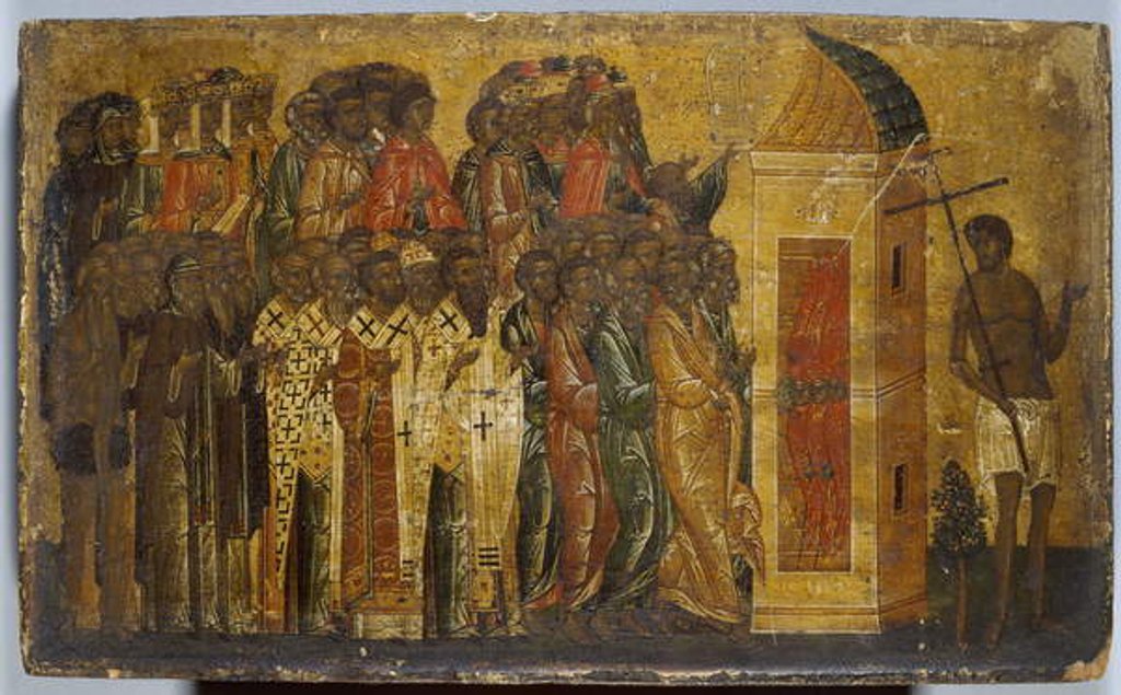 Detail of Icon of The Just entering Paradise, early 16th century by School Russian