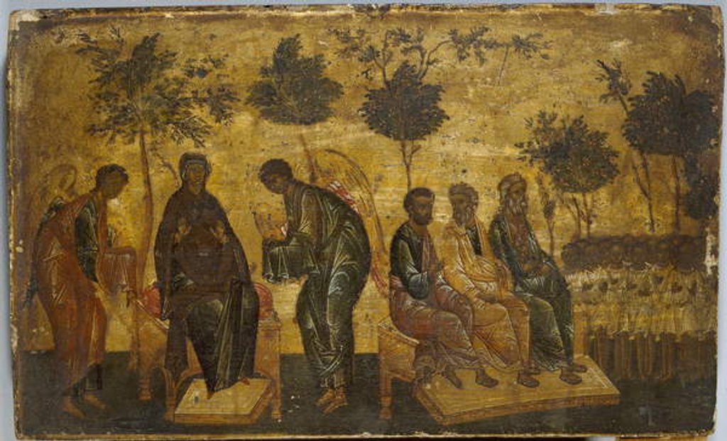 Detail of Icon of The Just in Paradise, early 16th century by School Russian