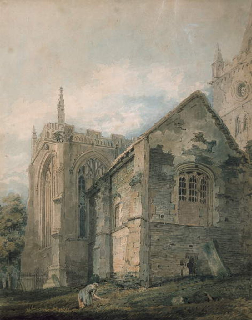 Detail of The Ancient Charnel House, Holy Trinity Church, Stratford-upon-Avon by Thomas Girtin