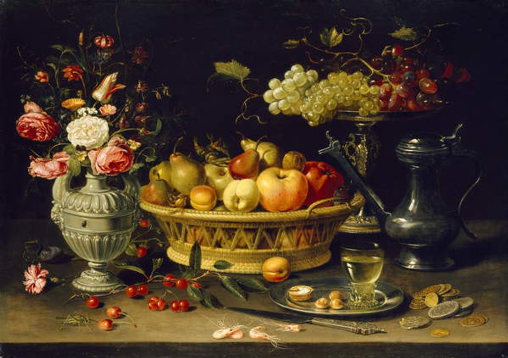 Detail of Still Life of Fruit and Flowers, 1608 - 1621 by Clara Peeters