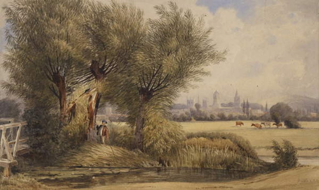 Detail of View of Oxford from the River by William Turner