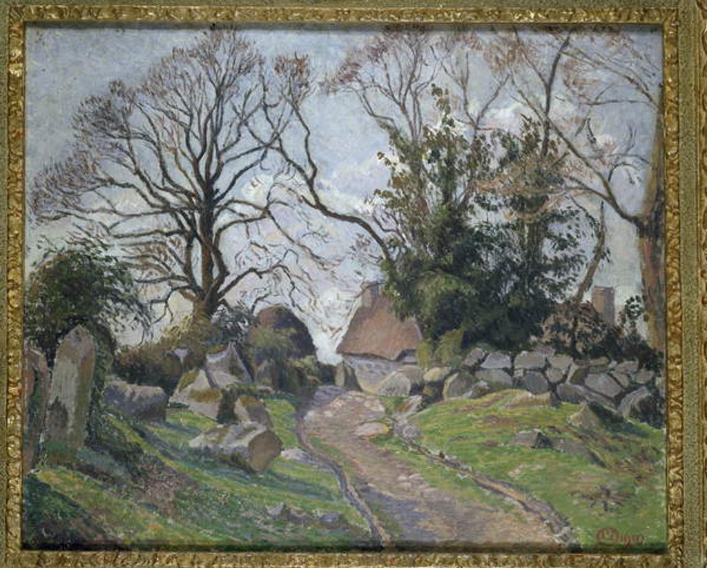 Detail of Poulfenc à Riec, 1910 by Lucien Pissarro