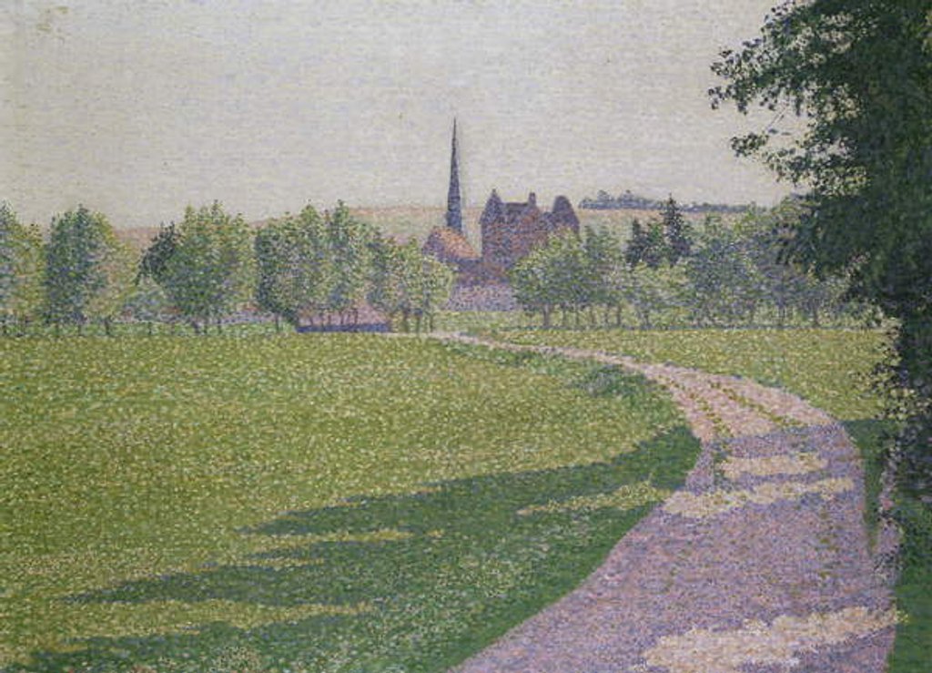 Detail of Éragny Church, 1886 by Lucien Pissarro