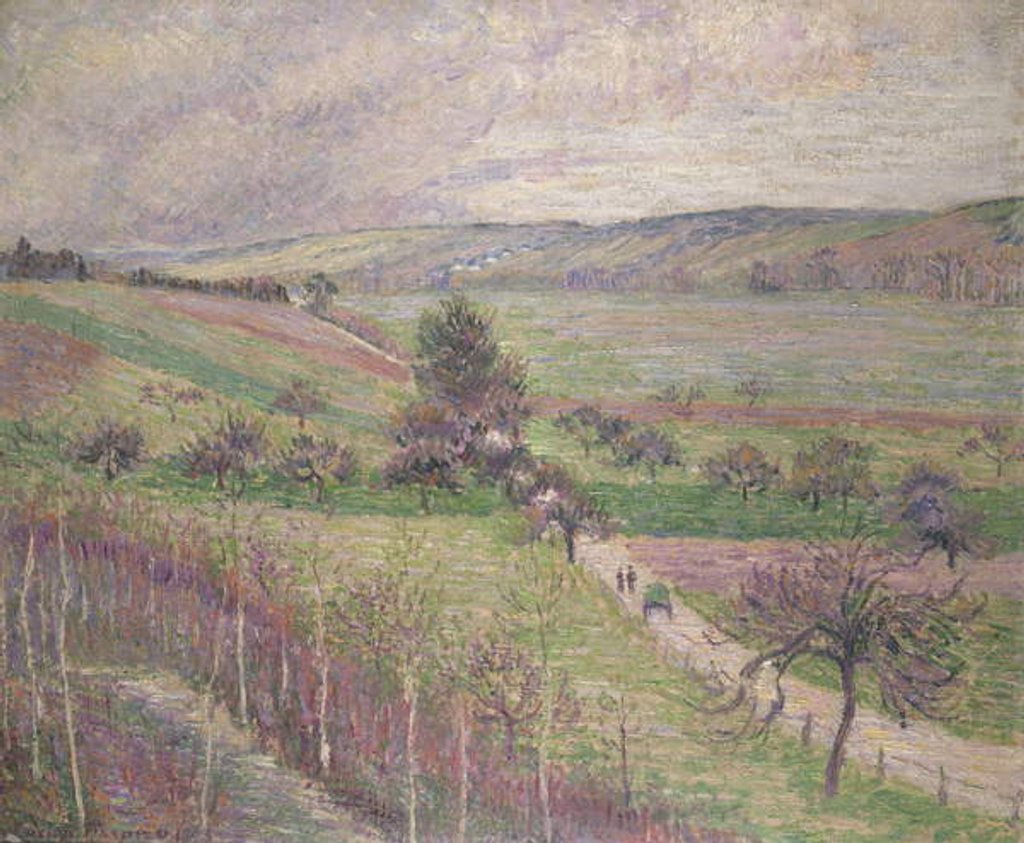 Detail of The Thierceville Road, Early Spring, 1893 by Lucien Pissarro