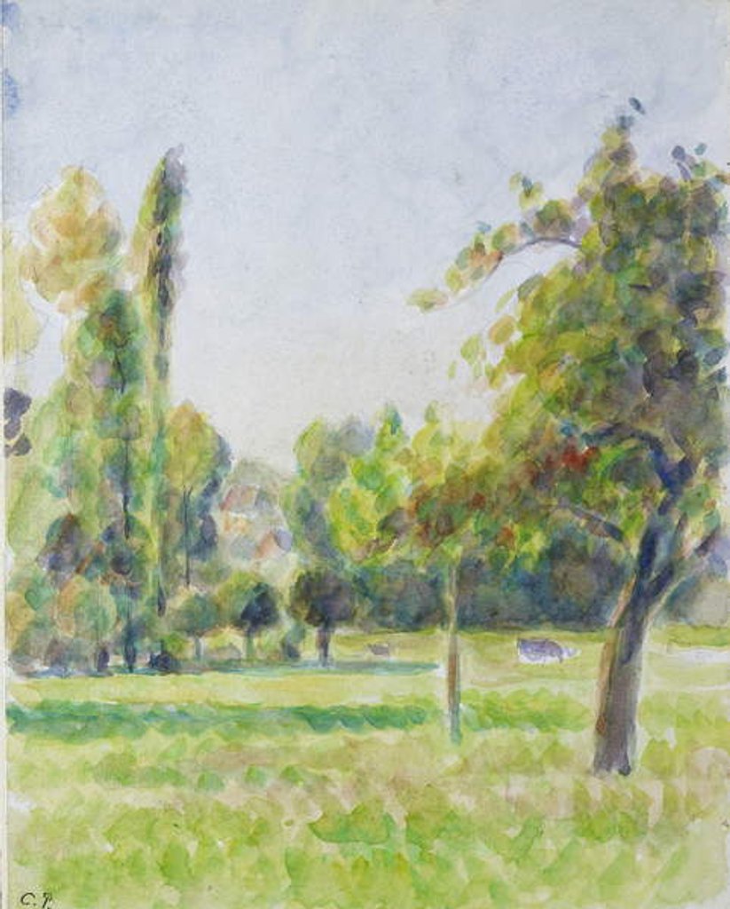 Detail of Study of the orchard of the artist's house at Eragny-sur-Epte, c. 1890 by Camille Pissarro