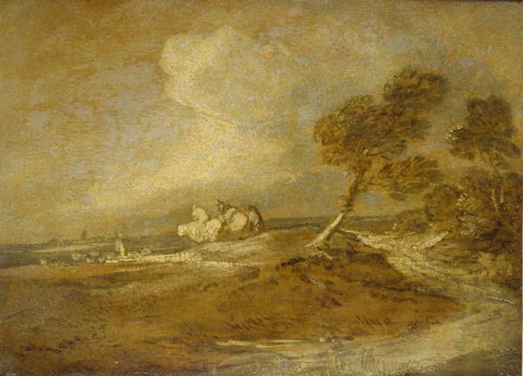 Detail of A Landscape with Horsemen by Thomas Gainsborough