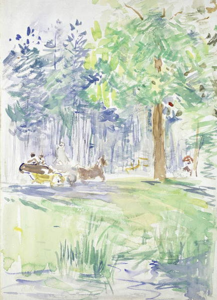 Detail of Horse and Carriage on a woodland Road, after 1883 by Berthe Morisot