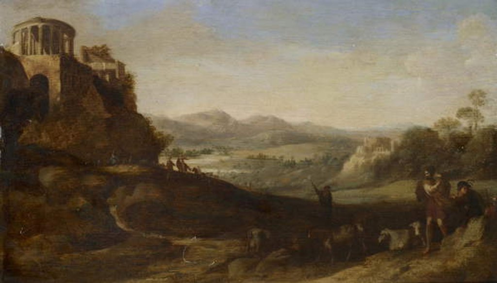 Detail of Shepherds in the Campagna, 1620-67 by Cornelis van Poelenburgh or Poelenburch