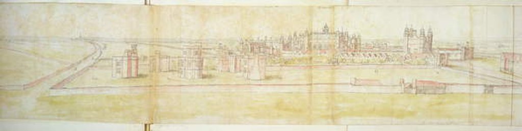 Detail of Hampton Court Palace from the North, c.1544 by Anthonis van den Wyngaerde