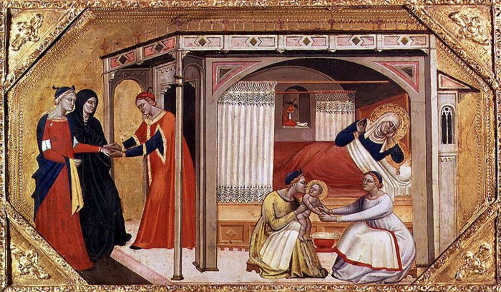 Detail of The Birth of the Virgin, 14th century by Italian School