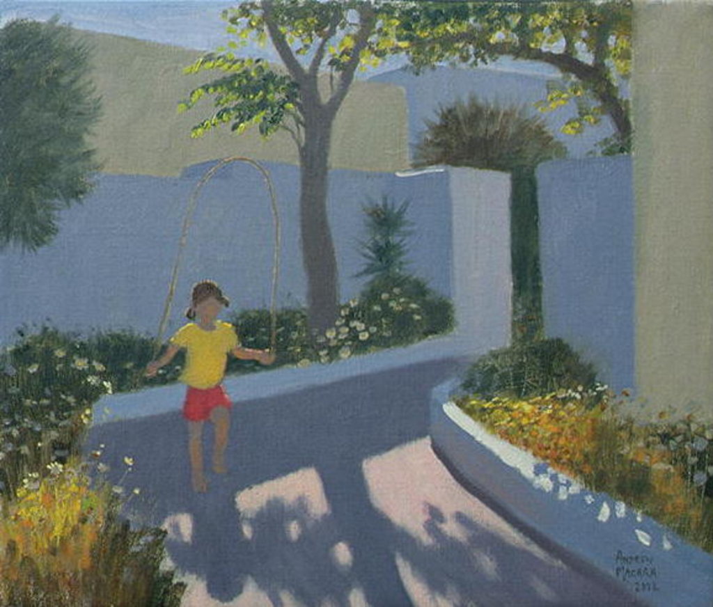 Detail of Girl Skipping, Santorini, 2002 by Andrew Macara