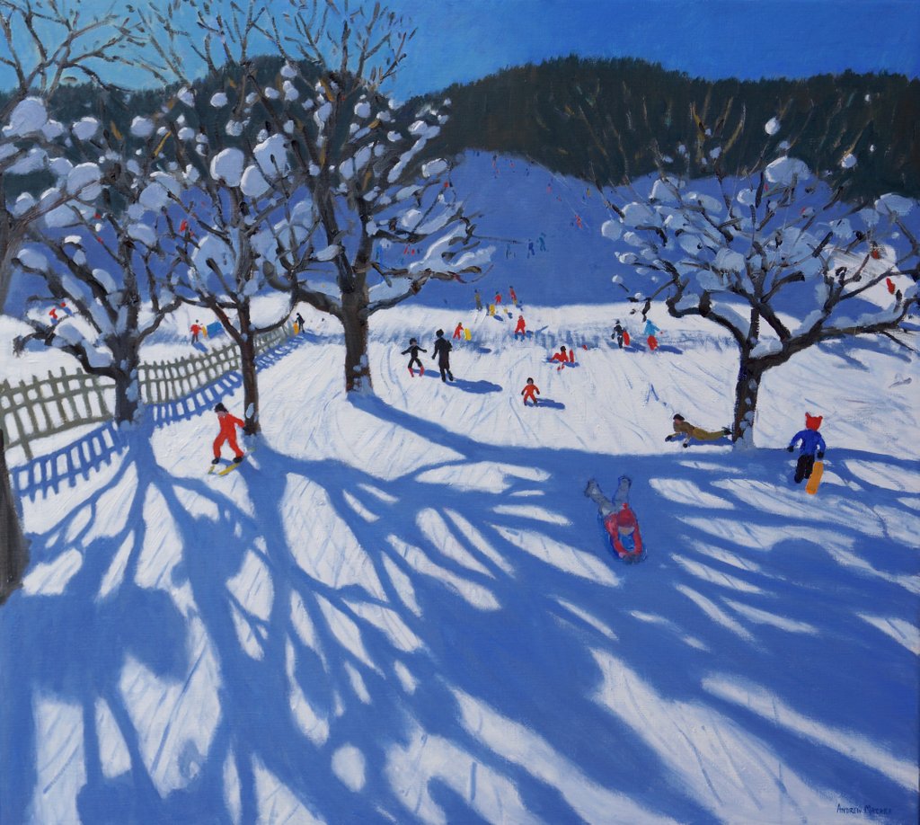 Detail of The Orchard in Winter, Morzine, 2015 by Andrew Macara