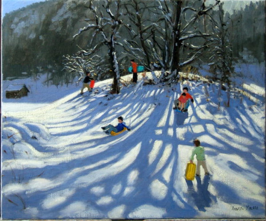 Detail of Fun in the snow, Morzine, France by Andrew Macara